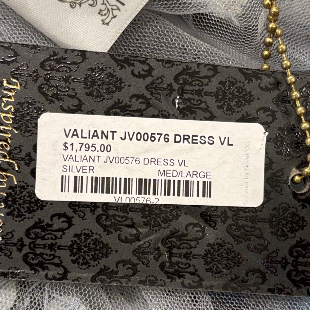 NWT Valiant Paris Elegant Silver Embellished Dress - Picture 7 of 9